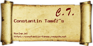Constantin Tamás névjegykártya